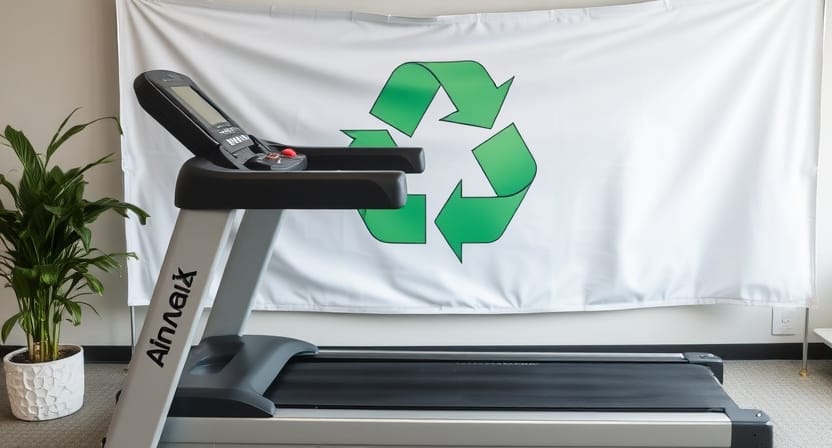 treadmill with a recycling banner behind it 20b55b 1